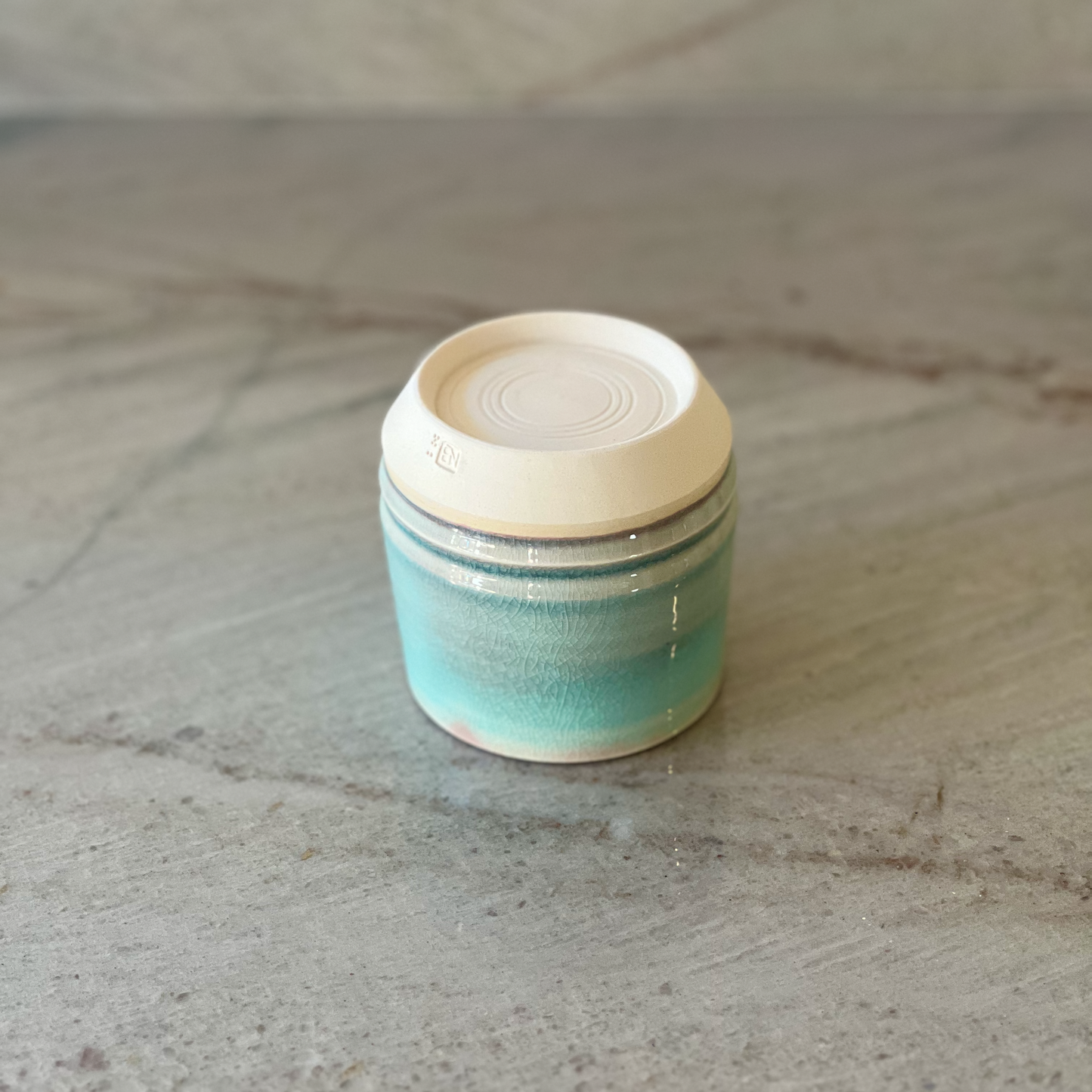 Porcelain Cup, Translucent Blue Glaze