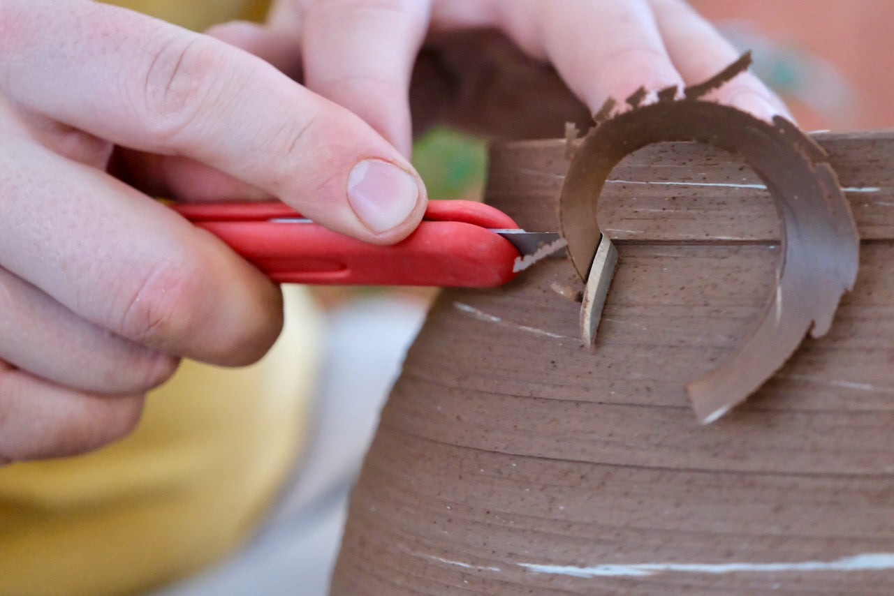Forge Tool, Red Handle with Fin Blade