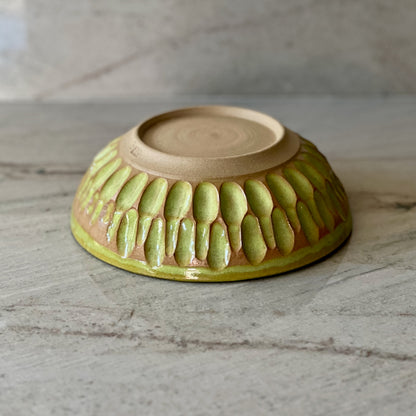 Medium Bowl, Sandy Clay and Bright Green Glaze