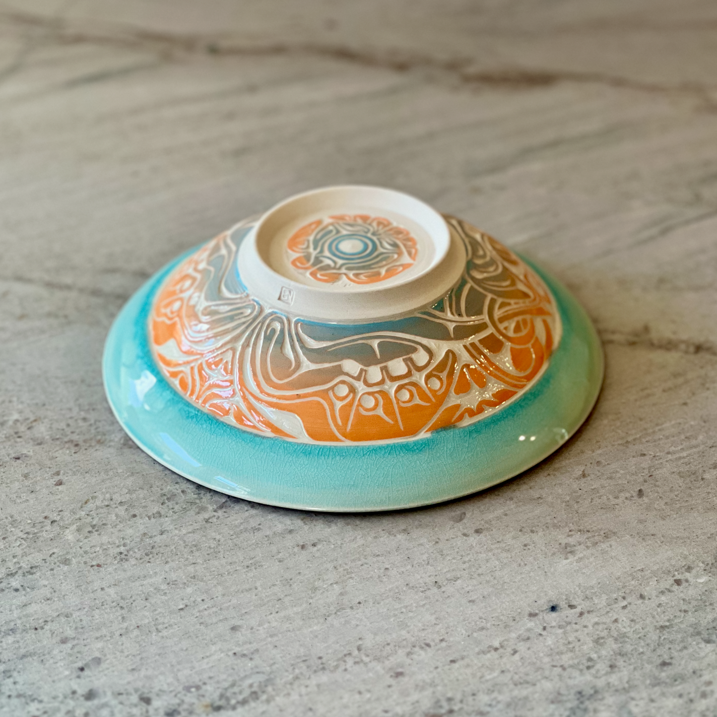 Porcelain Bowl with Crab Carving