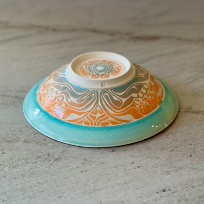 Porcelain Bowl with Crab Carving