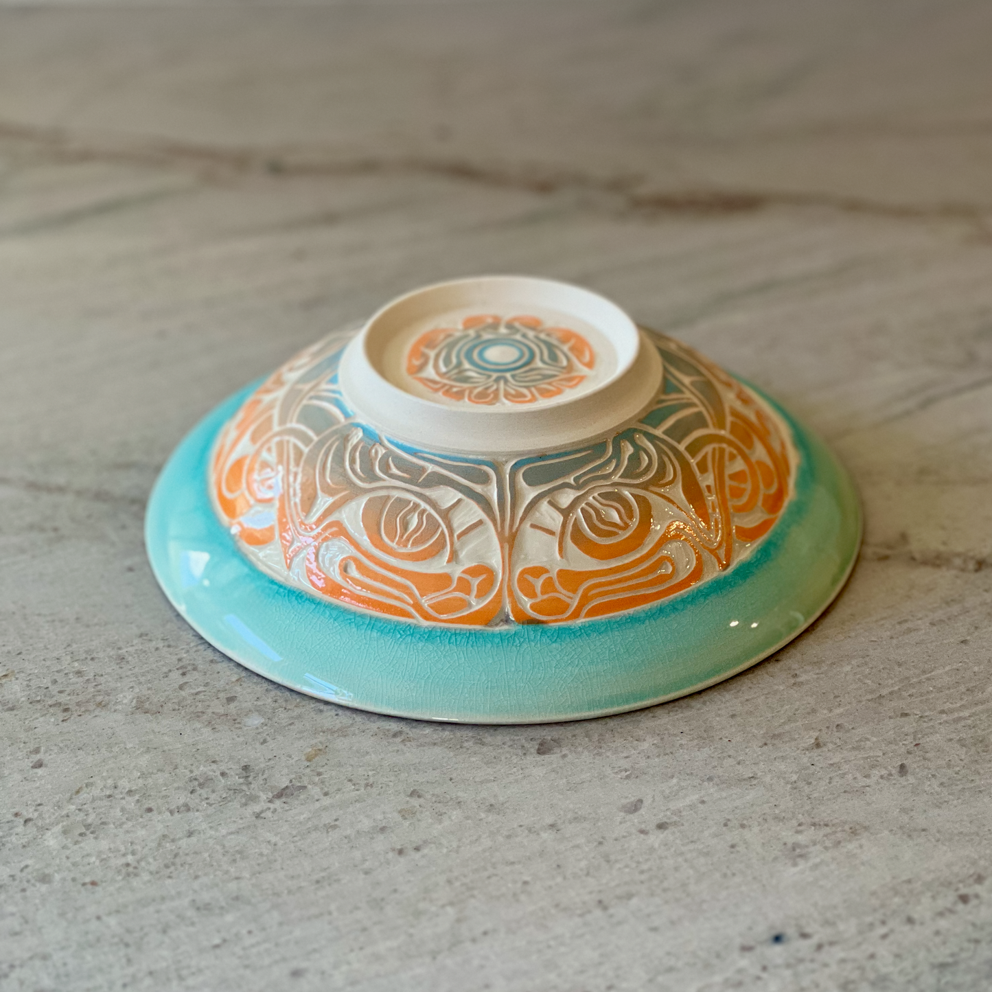 Porcelain Bowl with Crab Carving