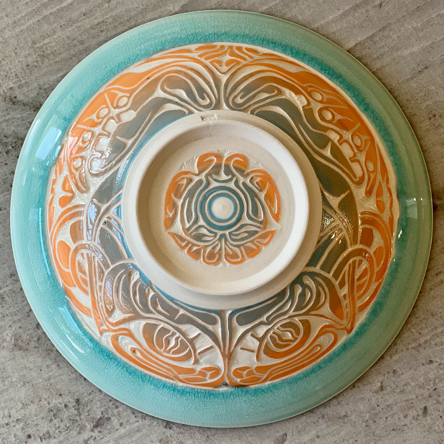 Porcelain Bowl with Crab Carving