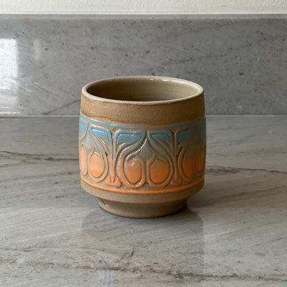 Sandy Clay Cup, Orange and Blue Detail