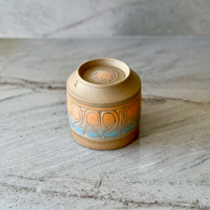 Sandy Clay Cup, Orange and Blue Detail