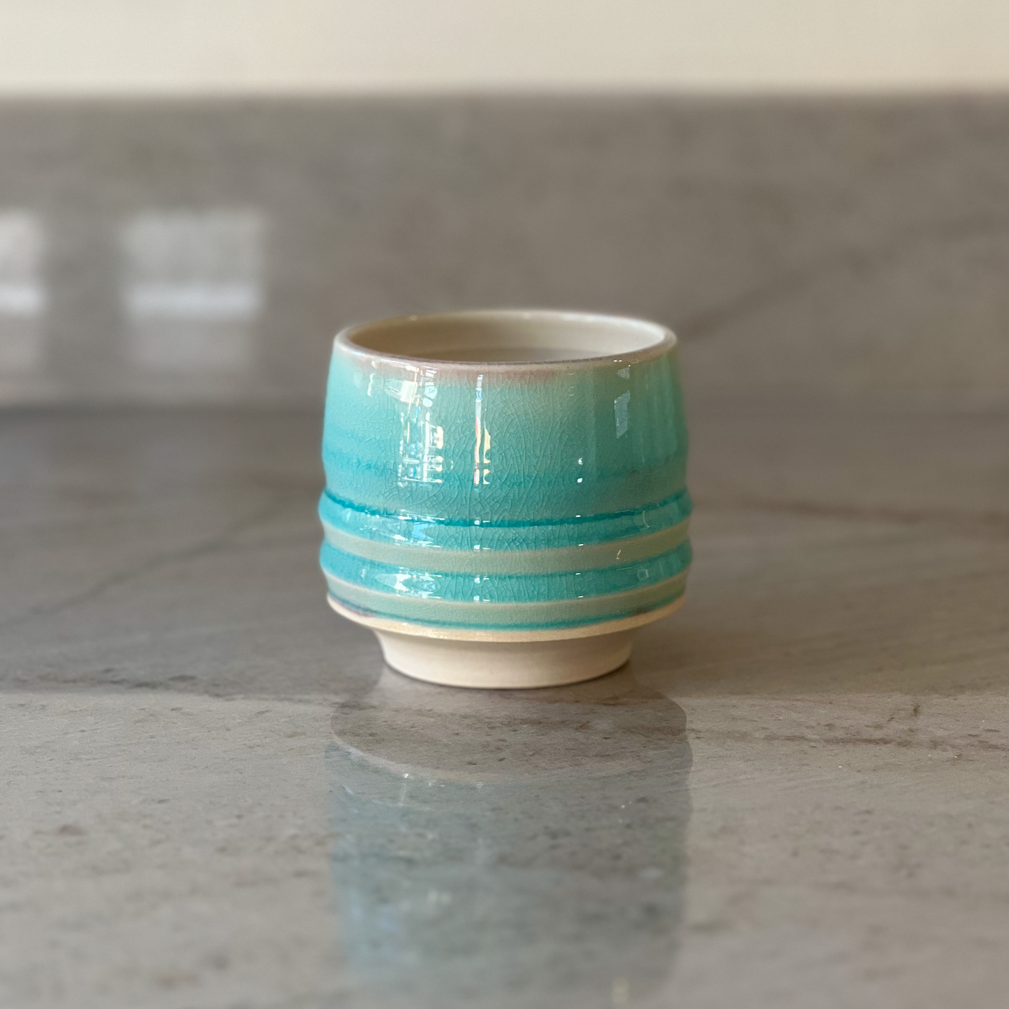 Porcelain Cup, Translucent Blue Glaze