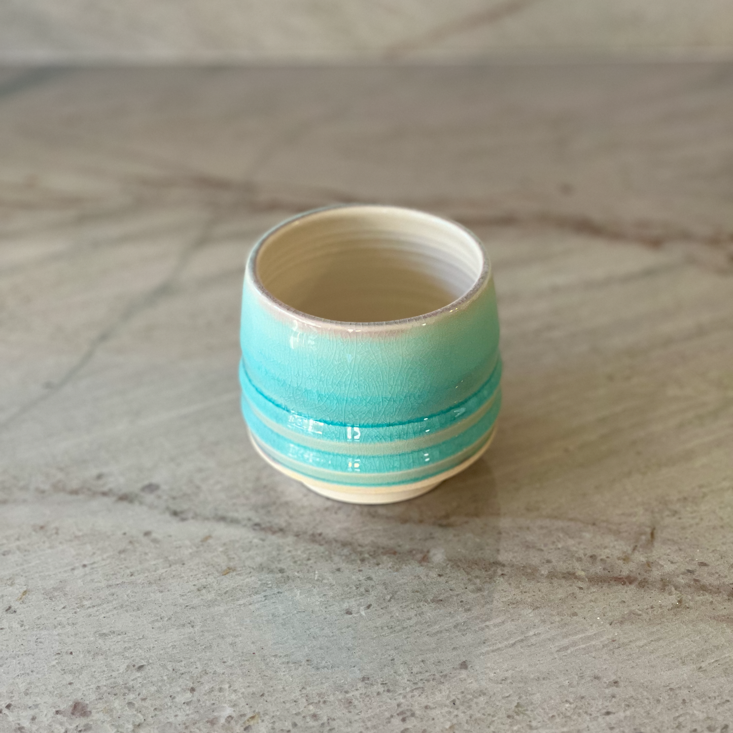 Porcelain Cup, Translucent Blue Glaze