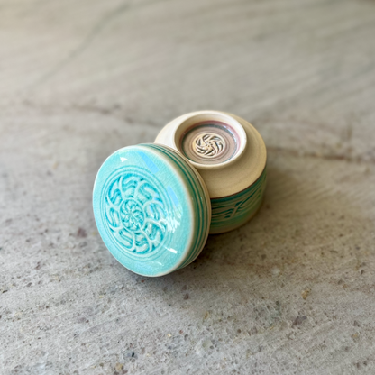 Small Stash Jar, Porcelain and Blue Glaze